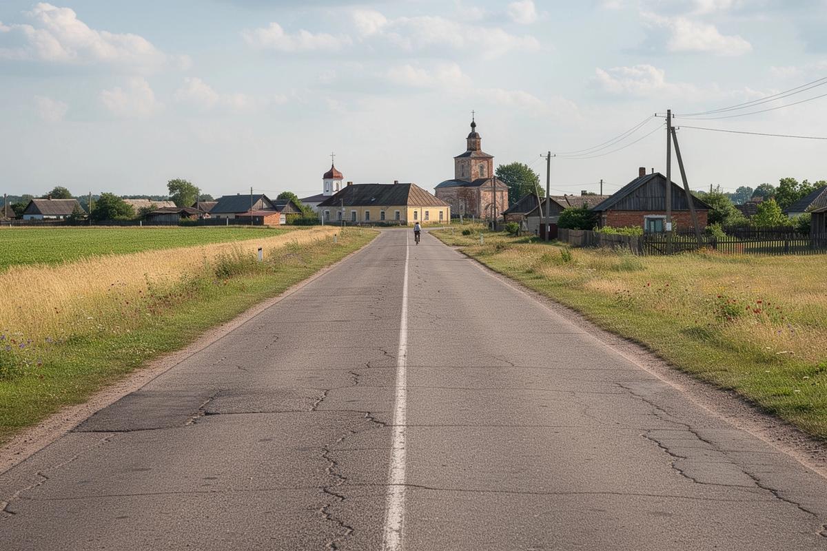 Ukrainian landscape and countryside road